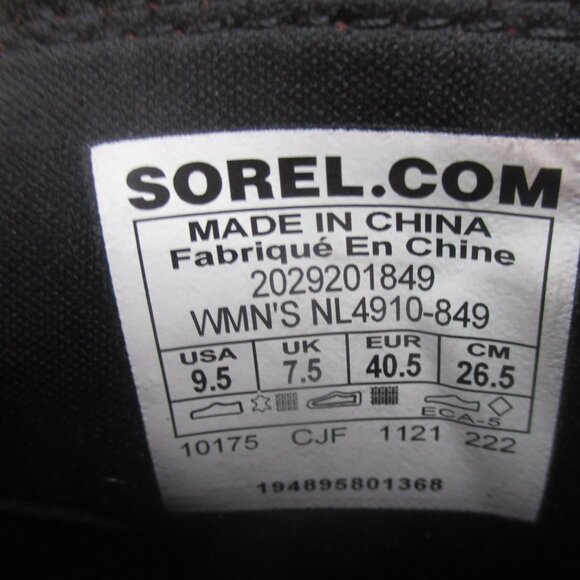 SOREL Women's Evie Pull On Suede Wedge Bootie Waterproof Lug Sole Warp Red~ 9.5 - Picture 10 of 11